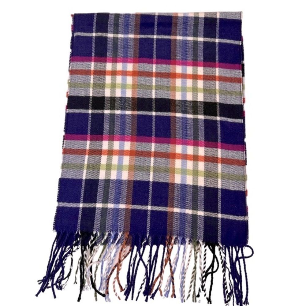 NWOT Purple Plaid Cashmere‎ Blend Winter Scarf